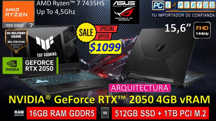 ASUS TUF PROFESIONAL RYZEN7 RTX2050